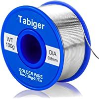 Alambre de soldadura sin plomo-0.8mm Hilo de estaño para soldar Con núcleo de colofonia cable(100g 97Sn 2Colofonia 0-3Ag…